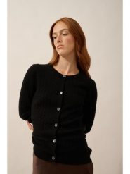 Just Cashmere Kaszmirowy kardigan "Laura" w kolorze czarnym rozmiar: M. Czarne kardigany Just Cashmere, m, bez wzorów, z kaszmiru. Za 391.99 zł.