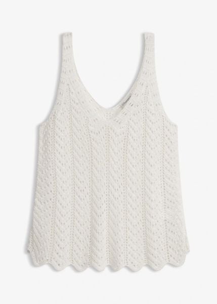 Top dzianinowy. Zielone topy bonprix, bez wzorów, z dzianiny, bez kołnierzyka, bez ramiączek. Za 59.99 zł.