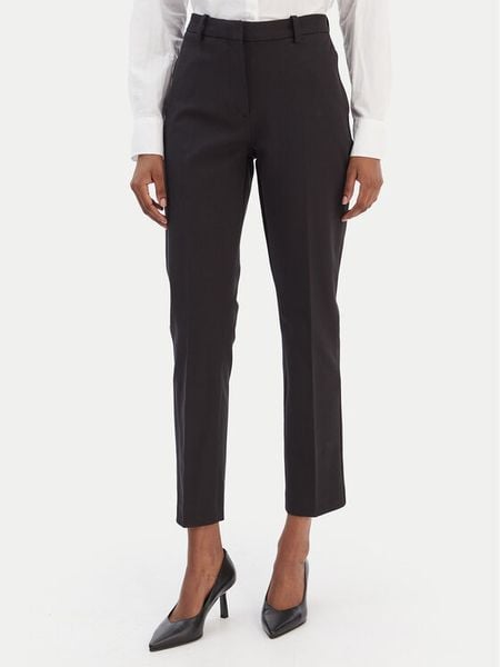 Tommy Hilfiger Chinosy Gabardine WW0WW48350 Czarny Slim Fit. Czarne spodnie materiałowe TOMMY HILFIGER, bez wzorów, z bawełny. Za 399.99 zł.