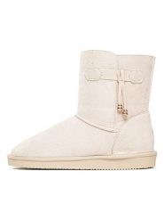 ISLAND BOOT Kozaki zimowe "Kinsac" w kolorze kremowym rozmiar: 39. Brązowe kozaki Island Boot, na zimę, z materiału, bez obcasa, bez zapięcia. Za 165.99 zł.