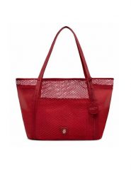 Badura Torebka WENN-01 Czerwony. Czerwone shopper Badura, bez wzorów, z materiału, bez dodatków. Za 229.99 zł.
