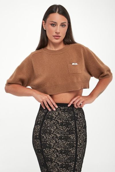 Sweter damski z kaszmirem ELISABETTA FRANCHI. Swetry Elisabetta Franchi, bez wzorów, z kaszmiru, bez ramiączek. Za 1,669.00 zł.
