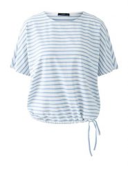 Oui Koszulka w kolorze błękitno-białym rozmiar: 36. Niebieskie bluzki Oui, bez wzorów, z bawełny, bez kołnierzyka, bez ramiączek. Za 165.99 zł.