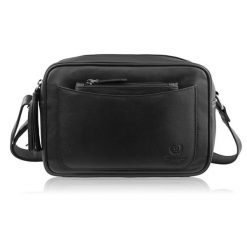 Torebka damska skórzana listonoszka na ramię czarna Paolo Peruzzi AY-20-BL. Czarne torby na ramię bez wzorów, z materiału, biznesowe, na ramię, bez dodatków. Za 199.00 zł.