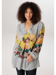 Aniston Bluzka w kolorze szarym rozmiar: 54. Szare bluzki Aniston, bez wzorów, z wiskozy, bez kołnierzyka, bez ramiączek. Za 173.99 zł.