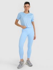 4F Legginsy treningowe bezszwowe damskie - niebieskie XS/S. Niebieskie legginsy 4f, l, bez wzorów, z dzianiny, z podwyższonym stanem. Za 149.99 zł.