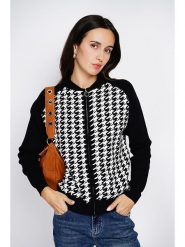 ASSUILI Kardigan w kolorze czarno-białym rozmiar: 40. Białe kardigany Assuili, bez wzorów, z kaszmiru. Za 162.11 zł.