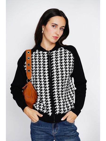 ASSUILI Kardigan w kolorze czarno-białym rozmiar: 40. Białe kardigany Assuili, bez wzorów, z kaszmiru. Za 171.28 zł.