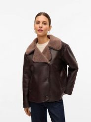 Vero Moda Kurtka w kolorze brązowym ze skóry syntetycznej rozmiar: L. Brązowe kurtki Vero Moda, l, bez wzorów, ze skóry, bez kaptura. Za 250.35 zł.