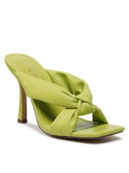 DeeZee Klapki LS5685-05 Zielony. Zielone klapki DeeZee, bez wzorów, ze skóry, bez obcasa. Za 139.99 zł.