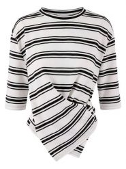 Trendyol Bluzka w kolorze kremowo-czarnym rozmiar: L. Brązowe bluzki Trendyol, l, bez wzorów, bez kołnierzyka, bez ramiączek. Za 73.99 zł.