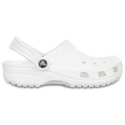 Klapki dla dorosłych Crocs Classic. Białe klapki Crocs, bez wzorów, bez obcasa. Za 224.96 zł.