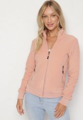 Beżowy Polar Bluza Rozpinana z Bawełną Nerrive. Brązowe bluzy Born2be, l, bez wzorów, z bawełny, bez kaptura. Za 89.99 zł.