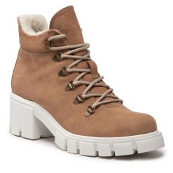 Botki Filipe. Brązowe botki Filipe, bez wzorów, bez obcasa, na słupku, bez zapięcia. Za 659.99 zł.