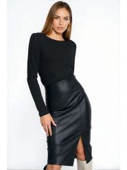 Nife Spódnica w kolorze czarnym ze skóry syntetycznej rozmiar: 38. Czarne spódnice Nife, bez wzorów, ze skóry, midi. Za 150.02 zł.