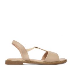 Sandały Lasocki. Brązowe sandały Lasocki, bez wzorów, bez obcasa, na płaskiej podeszwie, bez zapięcia. Za 129.99 zł.