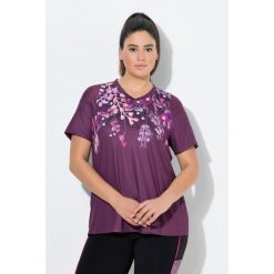 Damskie Bluzka funkcyjna wstawki z siateczki dekolt w serek rękaw 1/2. Czerwone koszulki sportowe Ulla Popken, bez wzorów, z elastanu, bez ramiączek. Za 199.99 zł.