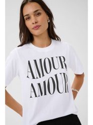 Kaffe Koszulka w kolorze biało-czarnym rozmiar: XL. Białe bluzki Kaffe, xl, bez wzorów, z bawełny, bez kołnierzyka, bez ramiączek. Za 78.99 zł.