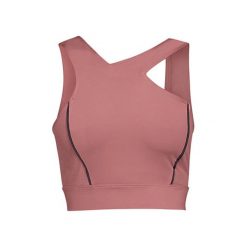 Top w kolorze ciemnoróżowym. Czerwone topy Under Armour, xs, bez wzorów, bez kołnierzyka, bez ramiączek. W wyprzedaży za 99.95 zł.