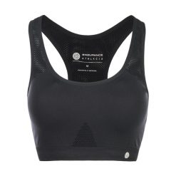 Biustonosz do jogi Athlecia Rosemary. Czarne bielizna sportowa ENDURANCE, s, bez wzorów, z elastanu. Za 139.99 zł.