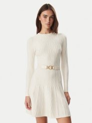 Guess Sukienka dzianinowa W6BK64 Z1569 Kremowy Regular Fit. Białe sukienki Guess, xs, z aplikacjami, z dzianiny, bez kołnierzyka, bez ramiączek. Za 614.99 zł.