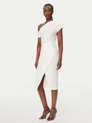 Rinascimento Sukienka koktajlowa CFC0127793003 Biały Slim Fit. Białe sukienki Rinascimento, m, bez wzorów, z syntetyku, wizytowe, bez kołnierzyka, bez ramiączek. Za 599.99 zł.