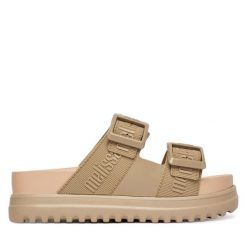 Klapki Melissa. Brązowe klapki Melissa, bez wzorów, bez obcasa. Za 458.99 zł.