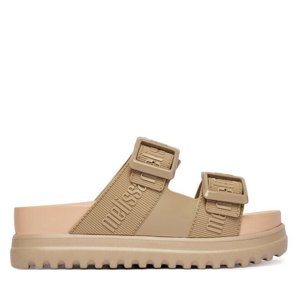 Klapki Melissa. Brązowe klapki Melissa, bez wzorów, bez obcasa. Za 458.99 zł.