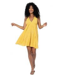 Aller Simplement Sukienka w kolorze żółtym rozmiar: 34-40. Żółte sukienki Aller Simplement, bez wzorów, z bawełny, bez kołnierzyka, bez ramiączek, mini. Za 65.99 zł.