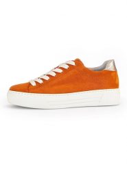 Gabor Skórzane sneakersy w kolorze pomarańczowym rozmiar: 40,5. Pomarańczowe trampki Gabor, bez wzorów, bez zapięcia. Za 233.33 zł.