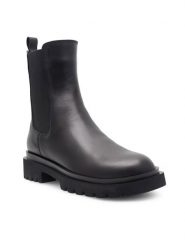 Gino Rossi Botki SUSAN-26034PE Czarny. Czarne botki Gino Rossi, bez wzorów, ze skóry, bez obcasa, na płaskiej podeszwie, bez zapięcia. Za 349.99 zł.