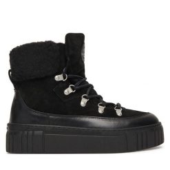 Trzewiki Gant. Czarne botki GANT, bez wzorów, bez obcasa, na płaskiej podeszwie, bez zapięcia. Za 799.99 zł.