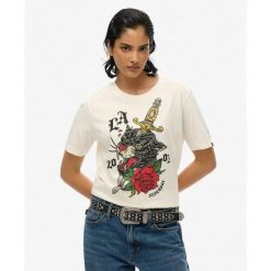 Damska koszulka na co dzień Superdry Neo Trad Tattoo. Białe koszulki sportowe Superdry, bez wzorów, bez ramiączek. Za 144.15 zł.