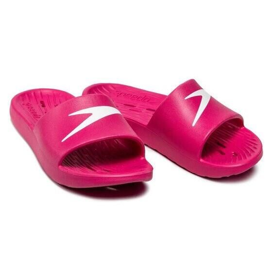 Klapki basenowe unisex speedo Slides one piece. Białe klapki Speedo, bez wzorów, bez obcasa, na płaskiej podeszwie. Za 49.99 zł.
