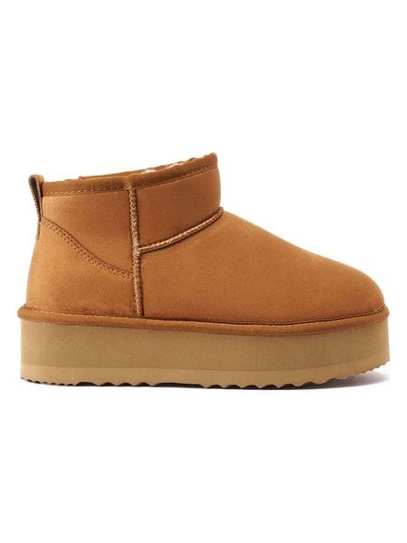 Mandel Botki "Noa" w kolorze jasnobrązowym rozmiar: 41. Brązowe botki Mandel, bez wzorów, z materiału, bez obcasa, bez zapięcia. Za 183.15 zł.