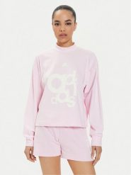 Adidas Bluza French Terry Print IS4299 Różowy Loose Fit. Czerwone bluzy Adidas, xl, bez wzorów, z bawełny, bez kaptura. Za 139.99 zł.