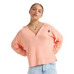Bluza z kapturem dla Kobiety SUNDAY COZY Różowy. Czerwone bluzy Roxy, na zimę, m, bez wzorów, z elastanu, z kapturem. W wyprzedaży za 139.99 zł.