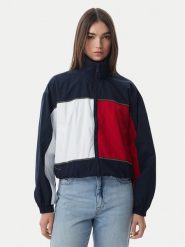 Tommy Jeans Kurtka przejściowa Flag DW0DW22914 Granatowy Regular Fit. Niebieskie kurtki Tommy Jeans, l, bez wzorów, z jeansu, bez kaptura. Za 749.99 zł.