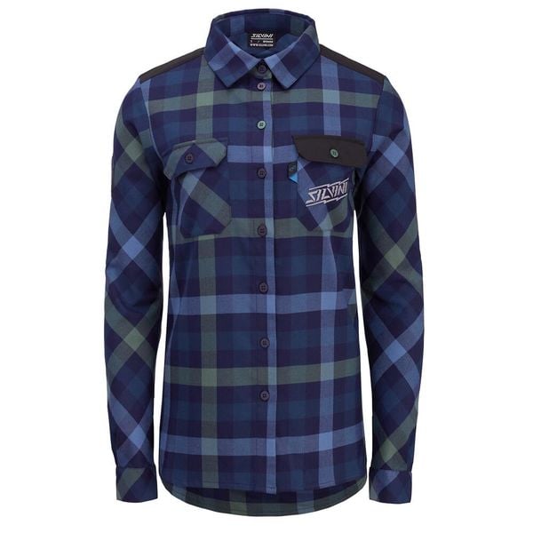Damska koszula flanelowa Silvini Briona. Niebieskie koszule Silvini, l, bez wzorów, wakacyjne, bez kołnierzyka, bez ramiączek. Za 259.00 zł.