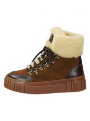 GANT Footwear Skórzane botki zimowe "Snowmont" w kolorze jasnobrązowo-kremowym rozmiar: 37. Brązowe botki GANT Footwear, na zimę, bez wzorów, z wełny, bez obcasa, na platformie, bez zapięcia. Za 282.13 zł.