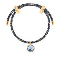 Bransoletka Liana wielokolorowa granatowa z pozłacanym niebieskim kryształem. Niebieskie bransoletki Lilou, z granatem, pozłacane. Za 258.00 zł.
