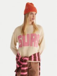 Roxy Sweter Exploring Heart ERJSW03674 Beżowy Regular Fit. Brązowe swetry Roxy, m, bez wzorów, bez ramiączek. Za 349.99 zł.