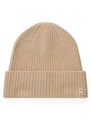 Tommy Hilfiger Czapka Th Cashmere AW0AW17772 Beżowy. Brązowe czapki TOMMY HILFIGER, bez wzorów, z kaszmiru. Za 389.99 zł.