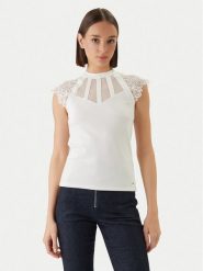 Morgan Bluzka 222-DEMANE Biały Regular Fit. Białe bluzki Morgan, m, bez wzorów, z syntetyku, bez kołnierzyka, bez ramiączek. Za 179.99 zł.