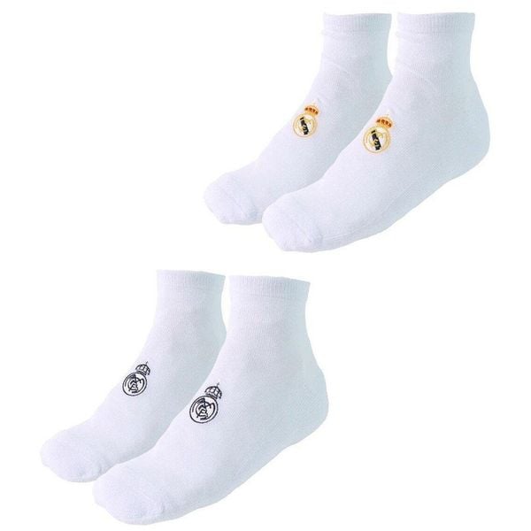 Skarpetki kibicowskie 2-pak Real Madryt. Białe skarpety REAL MADRID, bez wzorów, z bawełny. Za 57.90 zł.
