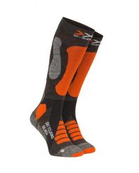 Skarpety X-SOCKS SKI TOURING SILVER 4.0 Orange Grey. Brązowe skarpety X Socks, bez wzorów, ze skóry. Za 90.00 zł.