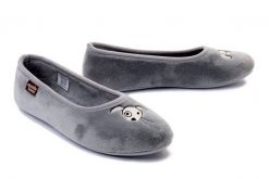 MANITU 340059-09 grau, kapcie damskie. Szare obuwie domowe Manitu, bez wzorów, z polaru, bez zapięcia. Za 159.90 zł.