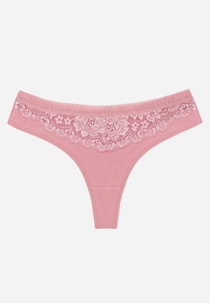 Różowe Majtki Typu Stringi z Bawełną i Koronką Zeliche. Czerwone stringi Renee, z aplikacjami, z bawełny. Za 4.99 zł.
