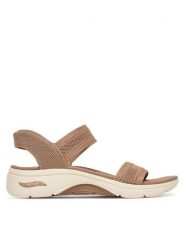 Skechers Sandały Slip-Ins: Arch Fit 2.0 Sandal - Kennedy 140844/TAN Beżowy. Brązowe sandały Skechers, bez wzorów, z materiału, bez obcasa, na płaskiej podeszwie, bez zapięcia. Za 379.99 zł.