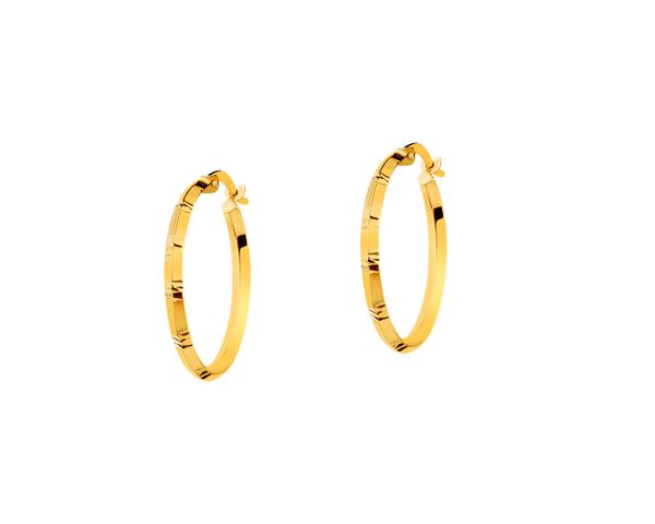 Złote kolczyki - koła, 23 mm. Żółte kolczyki Apart, złote. Za 1,119.00 zł.